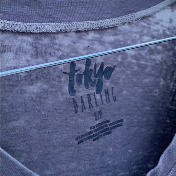 Tokyo Darling Gray Tie Dye front Crop tee - Picture 2 of 8